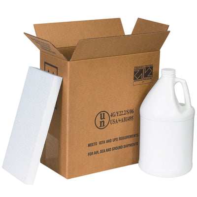 12x6x12.75" Hazmat Plastic Jug Shipper Kit - DOT Approved, ECT-44 Corrugated