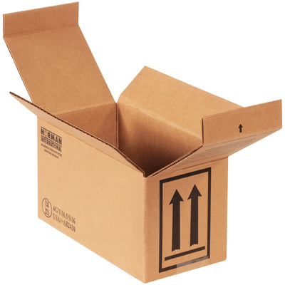 Reliable ECT-44 single-wall corrugated hazmat boxes designed to safely ship 2 one-quart containers per unit. Pre-printed with mandatory warning labels and directional arrows. Bulk bundle of 25 units reduces per-unit cost and ensures regulatory compliance for hazardous material transport.
