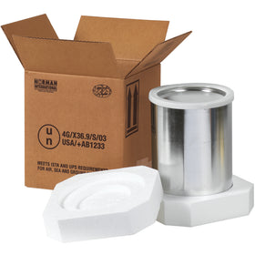 8.5x8.5x9.3" UN-Approved Haz Mat Paint Can Foam Shipper Kit - ECT-44 Corrugated