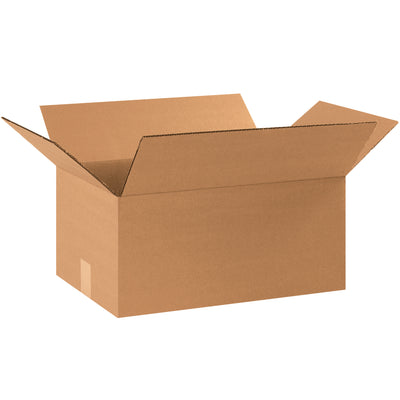Heavy-duty ECT-44 kraft corrugated shipping boxes deliver 40% greater strength than standard containers, maximizing stacking performance and freight efficiency. 15" x 12" x 10" dimensions suit mid-sized fulfillment operations. Sold flat in bundles of 25 for volume savings and warehouse space optimization.