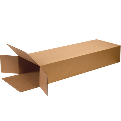 ECT-44 single wall kraft corrugated boxes engineered for side loading applications and vertical stacking. 18" × 7" × 52" dimensions optimize warehouse density while maintaining superior compressive strength. Ships and stores flat–reduce freight costs and storage overhead with every bundle of 5.