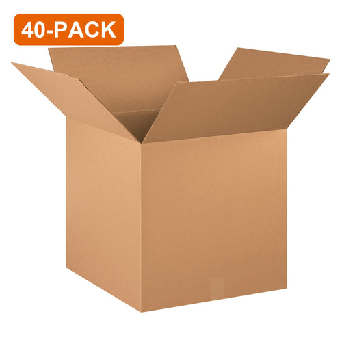 20x20x20 ECT-44 Kraft Heavy-Duty Corrugated Shipping Boxes, 40-Pack (4 Bundles of 10)