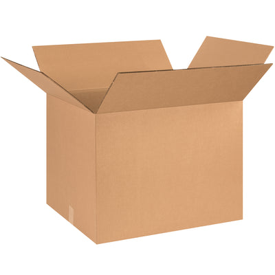 ECT-48 heavy-duty double wall corrugated boxes designed for demanding warehouse and fulfillment operations. 26x20x20" kraft cartons offer superior stacking performance and freight efficiency in bundles of 10. Ships flat to maximize storage space and reduce inbound shipping costs.
