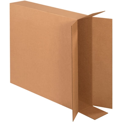 Heavy-duty ECT-44 kraft corrugated side loading boxes engineered for vertical stacking and efficient freight logistics. 30"L x 6"W x 30"H dimensions optimize pallet configurations. Ships and stores flat–reduce warehouse footprint by 90% before assembly.