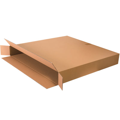ECT-44 kraft side loading boxes designed for end-access loading of fragile or awkward products. 36"L × 6"W × 36"H dimensions with full overlap flaps deliver maximum edge protection and stacking strength. Ships flat in bundles of 10 to minimize your storage footprint and freight costs.
