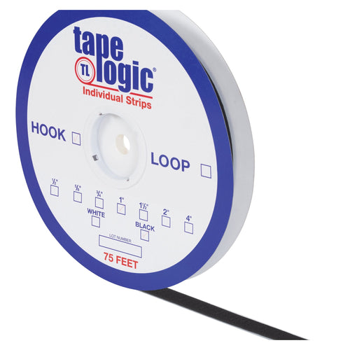5/8 in x 75 ft Black Nylon Loop Tape Logic Strips HLT106