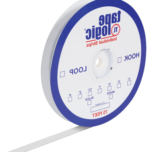 5/8 in x 75 ft White Nylon Loop Tape Logic Strips HLT108