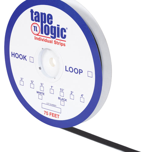 3/4 in x 75 ft Black Nylon Loop Tape Logic Strips HLT110
