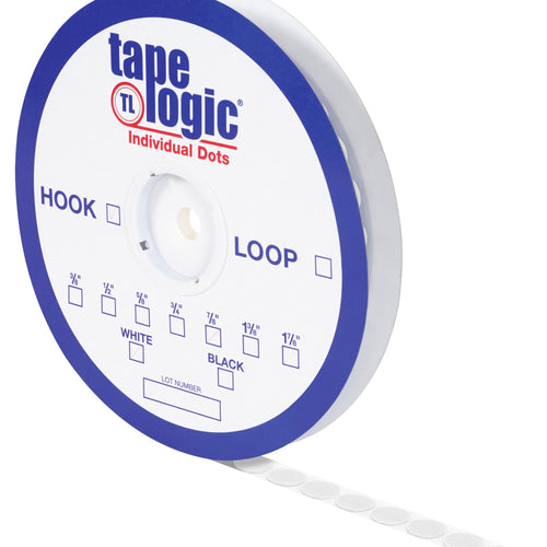 1 7/8 in White Nylon Loop Tape Dots 450/Case HLT167