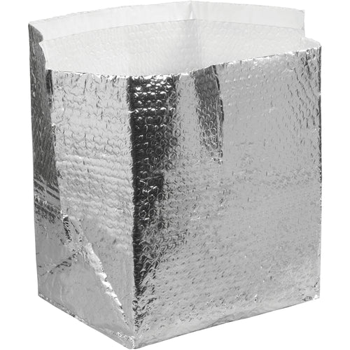 Create professional insulated shipping containers with these 12x10x9 box liners featuring aluminum foil exterior and 3/16
