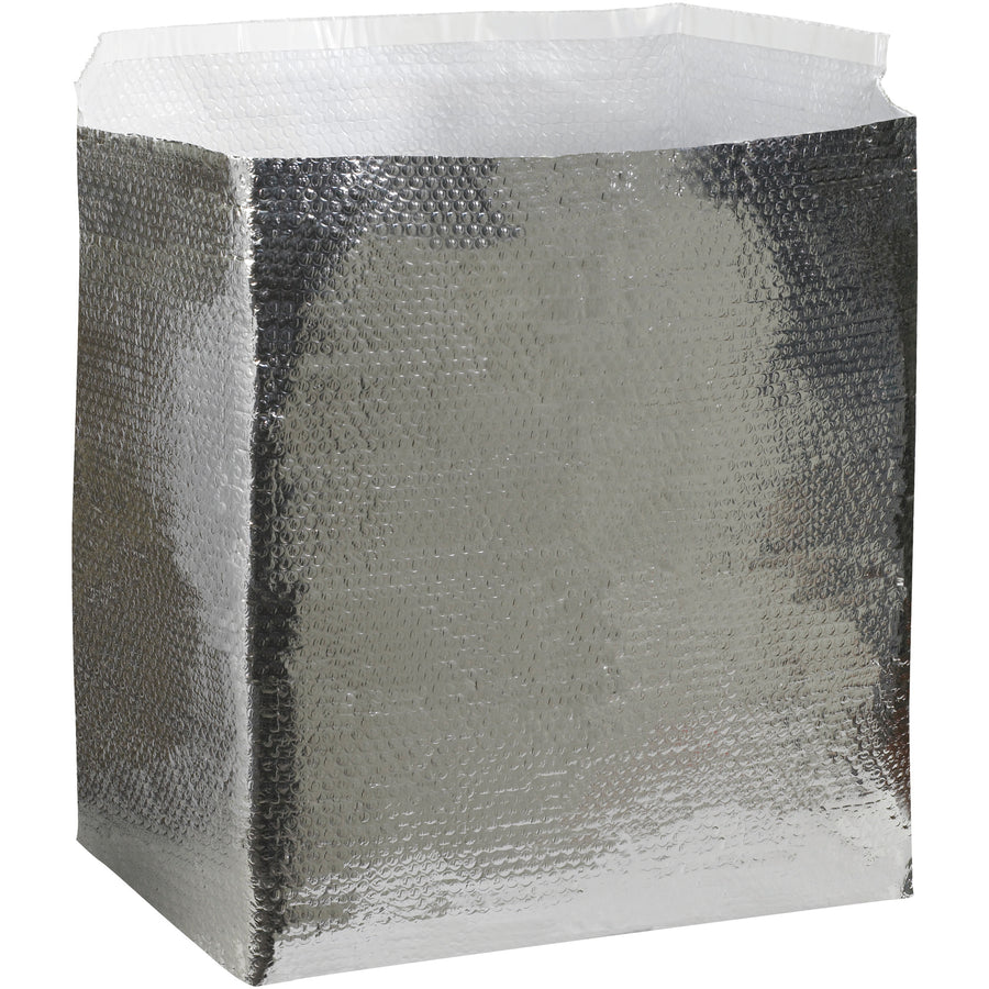 Create professional insulated shipping containers with these one-piece gusseted 18x12x12 liners. Aluminum foil exterior with 3/16" bubble lining provides reliable thermal protection and leak resistance. FDA-compliant materials rated for food contact; sold in convenient cases of 25.