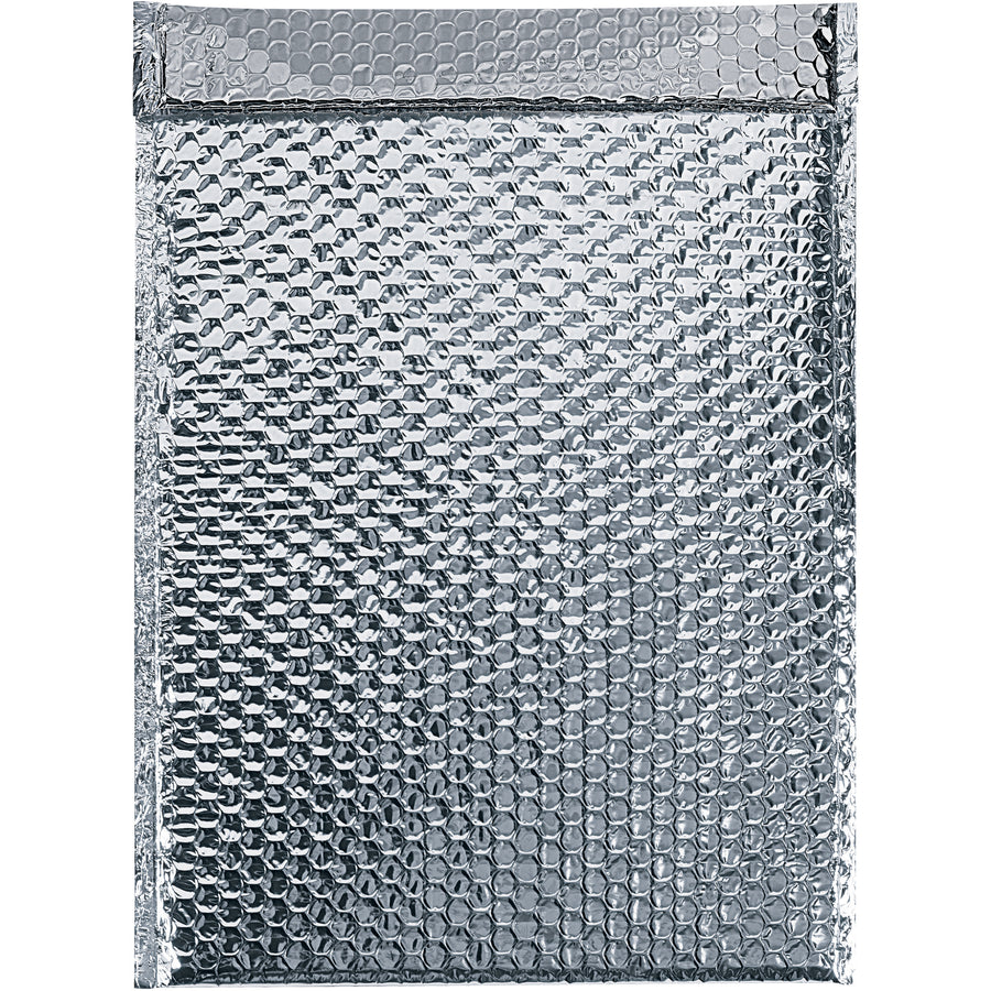 Ship perishables and temperature-sensitive items with confidence using these 11x15" insulated bubble mailers. Featuring aluminum foil exterior with 3/16" bubble lining for dual thermal protection and impact resistance, these puncture-resistant mailers keep contents safe from damage while maintaining desired temperatures. Sold in a case of 50 with convenient peel-and-seal closure.