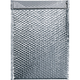 Protect temperature-sensitive and perishable shipments with these Cool Barrier bubble mailers featuring an aluminum foil exterior and 3/16" bubble lining. Puncture-resistant, water-repellent design with peel-and-seal closure ensures contents arrive damage-free. Case of 50 units, sized 12.75" x 10.5" for optimal coverage per roll.