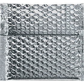 Ship temperature-sensitive items with confidence using these 6x6.5" insulated bubble mailers. Featuring 3/16" protective bubble lining and aluminum foil exterior, they maintain desired temperatures while protecting fragile contents from shock and puncture damage. Peel-and-seal closure, 100 per case.