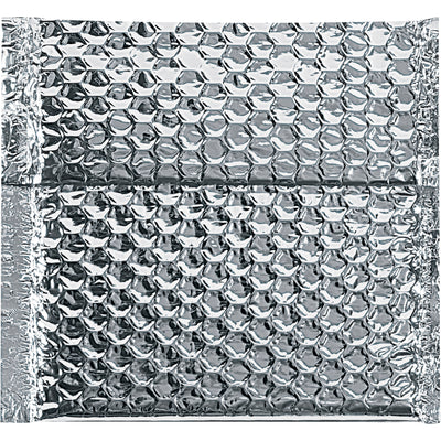 Ship temperature-sensitive items with confidence using these 6x6.5" insulated bubble mailers. Featuring 3/16" protective bubble lining and aluminum foil exterior, they maintain desired temperatures while protecting fragile contents from shock and puncture damage. Peel-and-seal closure, 100 per case.