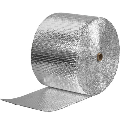 Protect temperature-sensitive shipments with this 16" x 125' cool barrier bubble roll featuring metalized aluminum foil exterior and 3/16" bubble cushioning. The radiant heat barrier stops thermal transfer while providing shock absorption–ideal for cold chain logistics, frozen foods, and fragile electronics. One roll per case covers up to 2,000 sq ft of custom-sized protective packaging.