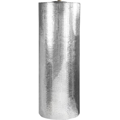 Protect temperature-sensitive and fragile shipments with Packrift's 60" x 125' Cool Barrier Bubble Roll. Featuring a metalized aluminum foil exterior and 3/16" bubble lining, this roll delivers dual-action thermal protection against radiant heat transfer and impact cushioning in one. FDA-compliant, moisture-resistant, and ready for custom-sized insulated packaging–order your single roll today.