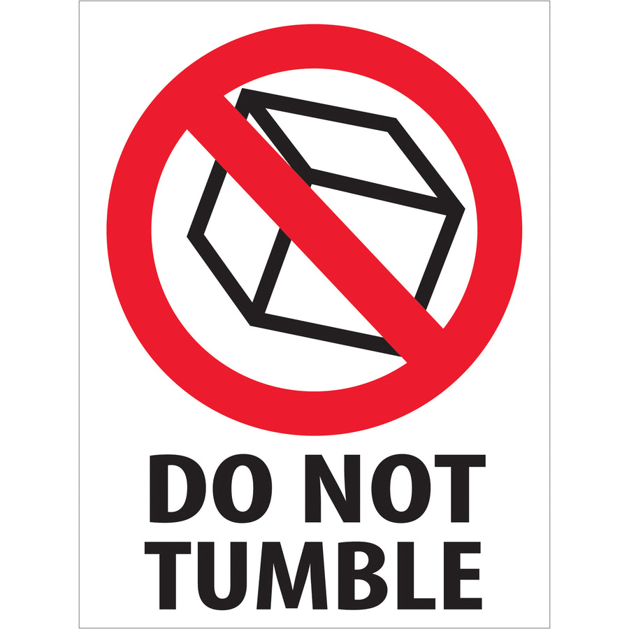 ISO-compliant Do Not Tumble labels in 3" x 4" format ensure your fragile shipments receive proper international handling. Printed on durable semi-gloss coated paper with high-visibility red/white/black design, these 500-label rolls meet recognition standards across multiple countries. Pair with Packrift's compatible table-top or wall-mount dispensers for warehouse efficiency.