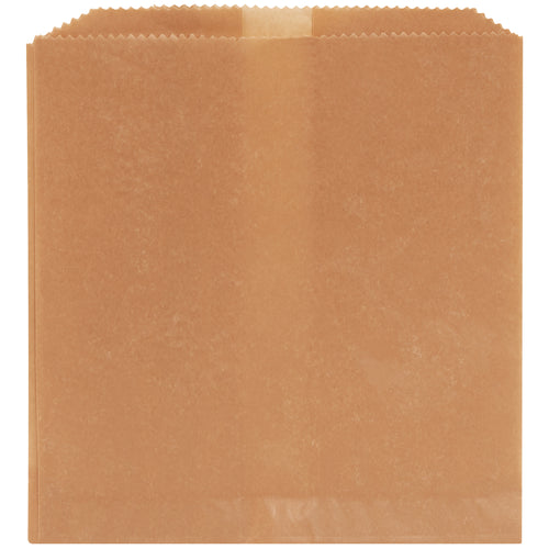 Heavy-duty kraft waxed liners designed for swing-top sanitary napkin receptacles in commercial restrooms. Each case contains 500 brown disposal bags (8
