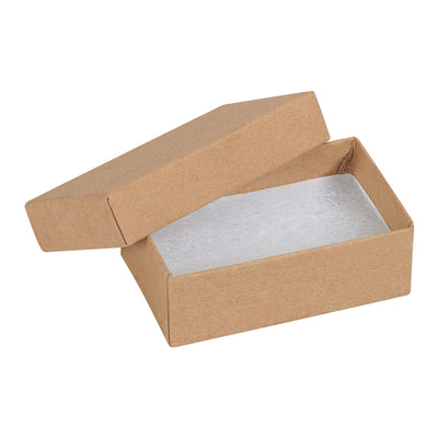 Save assembly time with fully pre-assembled kraft jewelry boxes featuring rigid fibreboard construction and included jeweler's cotton lining. Perfect for retailers and wholesalers shipping delicate items like lockets and charms. Order by the case (100 units) for maximum cost efficiency.
