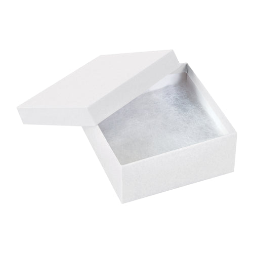 Save time with fully assembled white jewelry boxes ready to ship. These rigid fibreboard cartons measure 3.5