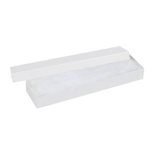 Ship-ready white jewelry boxes designed for retailers and e-commerce sellers moving watches, bracelets, and fine accessories. Each 8x2x7/8