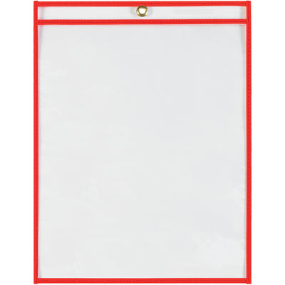 Keep job orders highly visible on your shop floor with these 12 x 9" neon red vinyl job ticket holders. Reinforced stitched edges and metal eyelet for extended durability and easy hanging. Sold as a case of 15 units.