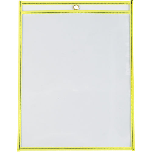 Protect and display job orders with high-visibility neon yellow vinyl holders. 9 x 12
