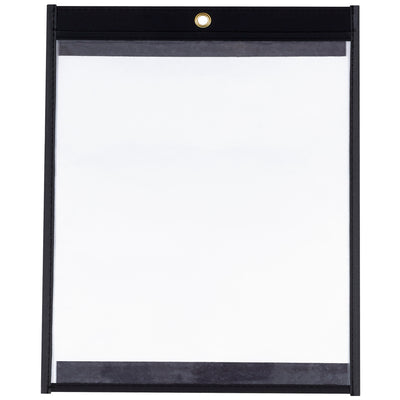 Heavy-duty magnetic job ticket holders designed for warehouse and shop floor operations. Clear vinyl on both sides ensures document visibility while protecting against wear and tear. Pack of 25 units with convenient hanging eyelets‚ready to mount on any metal surface.