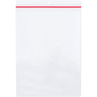 Heavy-duty vinyl job ticket holders with zippered closure protect your critical shop paperwork from dirt, moisture, and damage on the factory floor. Each clear envelope measures 9" x 12" and features a punched hanging hole for convenient organization. Ships as a case of 15 units.