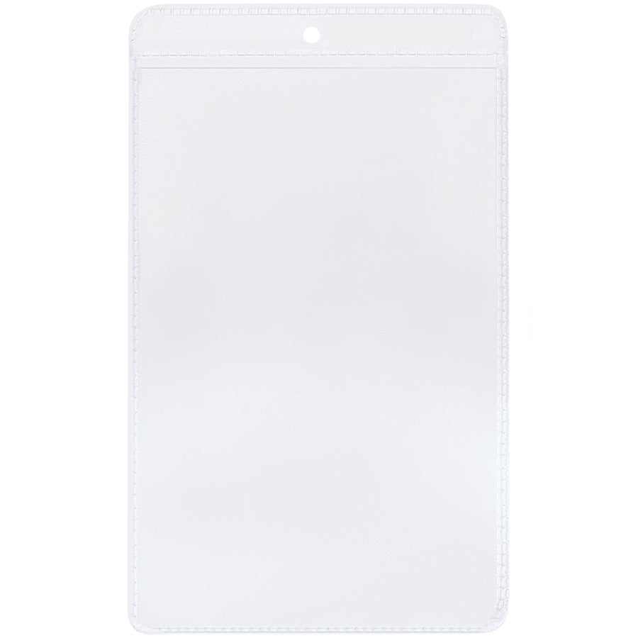 Heavy-duty 4x6" vinyl envelopes designed for shop floors and job sites. Each case includes 50 clear document holders with welded, non-rip seams that survive rough handling. Punched hanging hole enables quick display and organization of critical job tickets and paperwork.