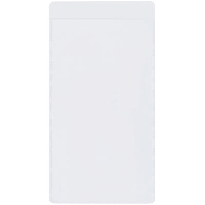 Permanently secure job tickets, work orders, and shop paperwork with these 3.5" x 2" clear vinyl self-adhesive holders. Heavy-duty welded seams resist tears and ripping in demanding warehouse and production environments. Case of 50 units‚just peel and apply to any clean, flat surface.