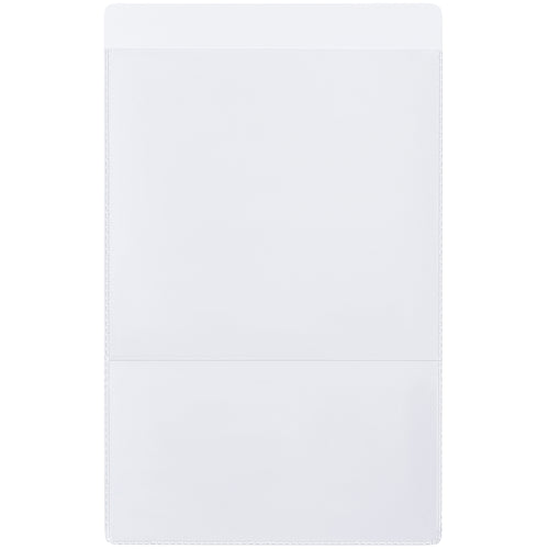 Permanently secure job tickets, work orders, and shop paperwork with these 5x8 clear vinyl self-adhesive holders. Welded, non-rip seams and heavyweight PVC-free material withstand warehouse and shop floor conditions. Apply in seconds–just peel and stick to any clean, flat surface.