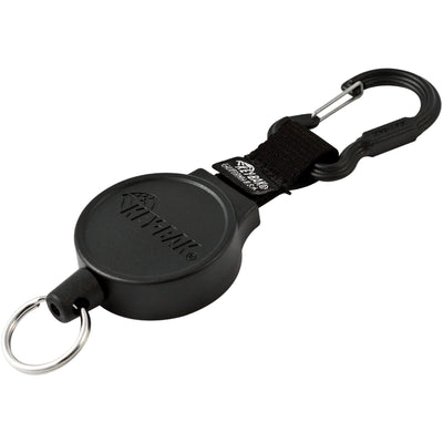 Keep job site and warehouse keys organized and accessible with this heavy-duty retractable key holder. Features Kevlar cord for durability, zinc alloy clasp that clips to belts or gear, and smooth extension/retraction. 2" diameter, black polycarbonate case‚sold as a 2-pack for maximum workplace coverage.