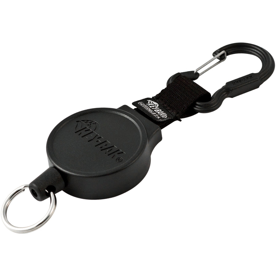 Keep job site and warehouse keys organized and accessible with this heavy-duty retractable key holder. Features Kevlar cord for durability, zinc alloy clasp that clips to belts or gear, and smooth extension/retraction. 2" diameter, black polycarbonate case‚sold as a 2-pack for maximum workplace coverage.