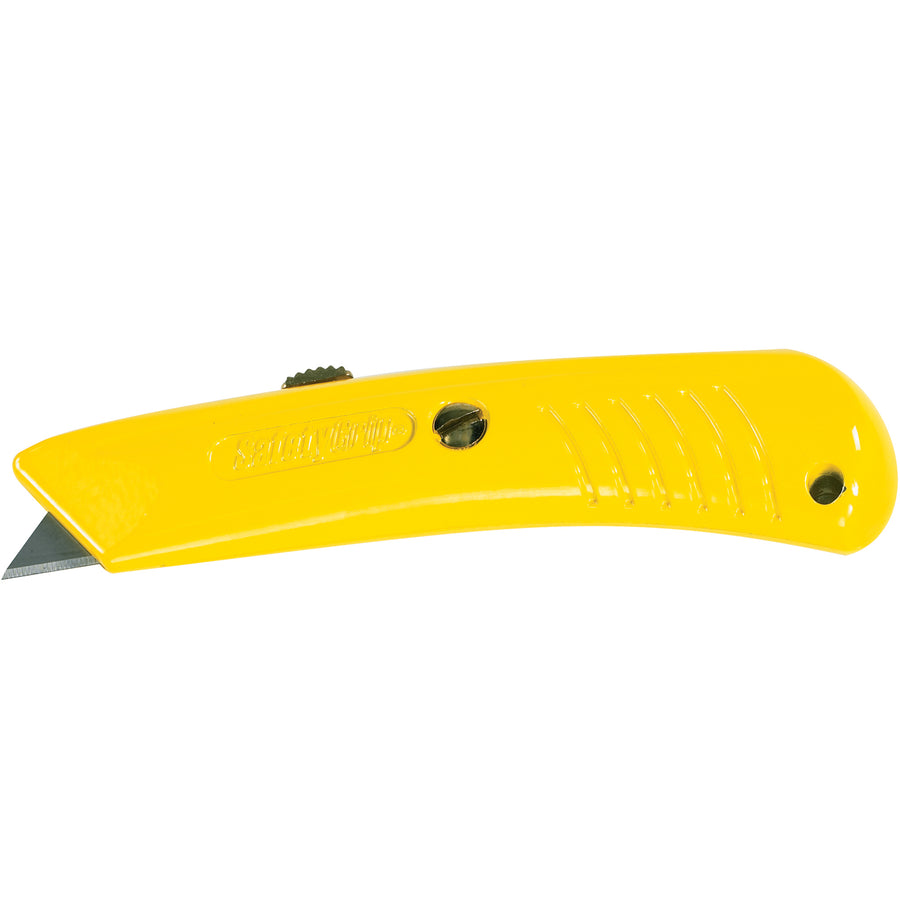 The RSG-194 safety grip utility knife eliminates hand fatigue and slippage in shipping rooms and warehouses with its ergonomic, non-slip grip surface. Built from high-quality die cast metal for durability. Sold as a case of 10 with KN210 standard utility blades included‚the cost-efficient choice for your warehouse supplies.