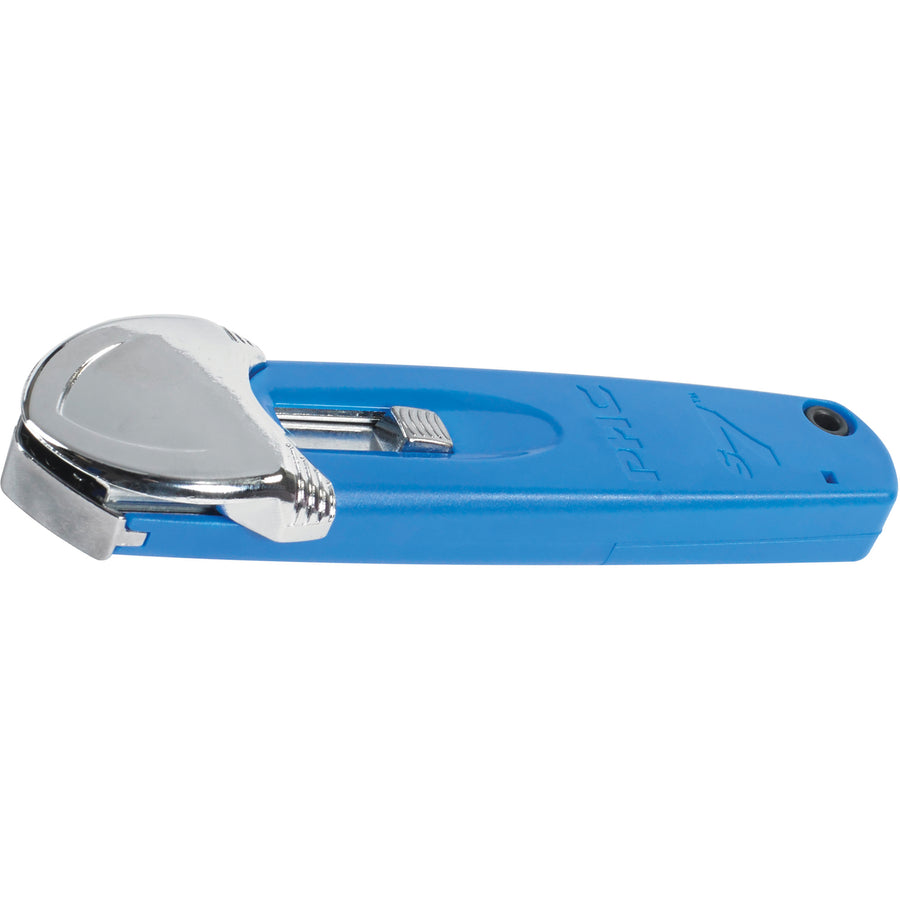 The S7¬Æ Premium Safety Cutter Utility Knife is a 3-in-1 ambidextrous tool designed for high-volume warehouse and shipping room operations. Its blunt safety tip blade prevents puncture wounds and merchandise damage while delivering efficient carton cutting, tape splitting, and tray display cutting. Each case includes 12 knives with SP-017 safety blades for immediate productivity.