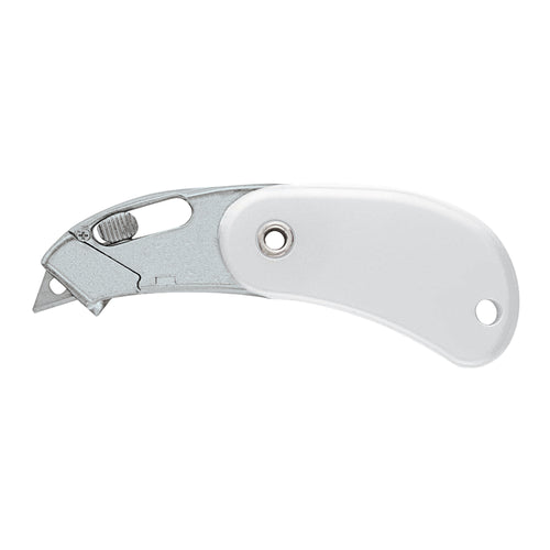 The PSC-2‚Ñ¢ white self-retracting pocket safety cutter delivers workplace safety without compromising cutting performance. Each case includes 12 cutters featuring an auto-retractable blade, blunted safety tip, and ambidextrous design perfect for shipping rooms and warehouse operations. High-visibility white finish ensures visibility while the compact pocket-sized design fits easily in any uniform or supply cart.