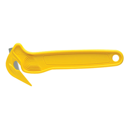 The DFC-364 disposable film cutter combines stretch wrap cutting and box tape splitting in one ergonomic yellow tool. Built with a non-removable, super-sharp stainless steel blade that eliminates workplace hazards from loose blades. Ships as a case of 25 units‚ideal for outfitting entire shipping rooms.