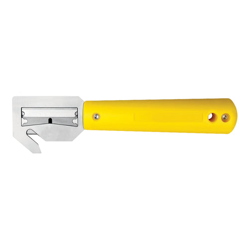 The HH-700 is the go-to safety cutter for warehouse and shipping room professionals who need speed and precision when cutting pallet strapping and banding. Built with a reinforced steel head, double-honed blade, and impact-resistant yellow handle, this utility knife handles high-volume cutting tasks without tool changes. Sold by the case of 10 units for maximum cost efficiency.