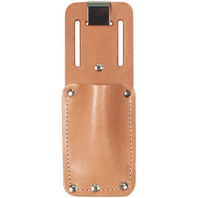Heavy-duty tan leather holster with secure belt clip attachment for utility knives and warehouse tools. Each case includes 6 units‚ideal for outfitting entire shipping room teams. Durable leather construction withstands daily industrial use.
