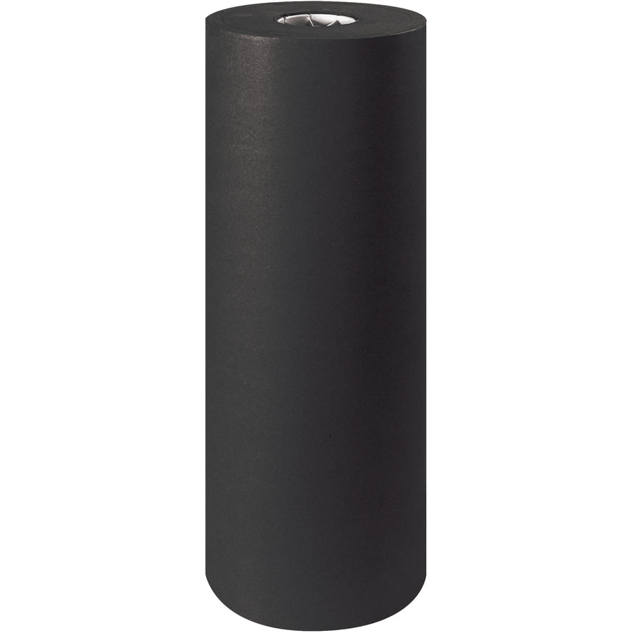 Heavy-duty 50# black kraft paper roll delivers superior tear and puncture resistance for demanding packaging applications. 24" wide x 720' length provides extended coverage for wrapping, padding, and void fill. Recyclable material meets sustainability standards.
