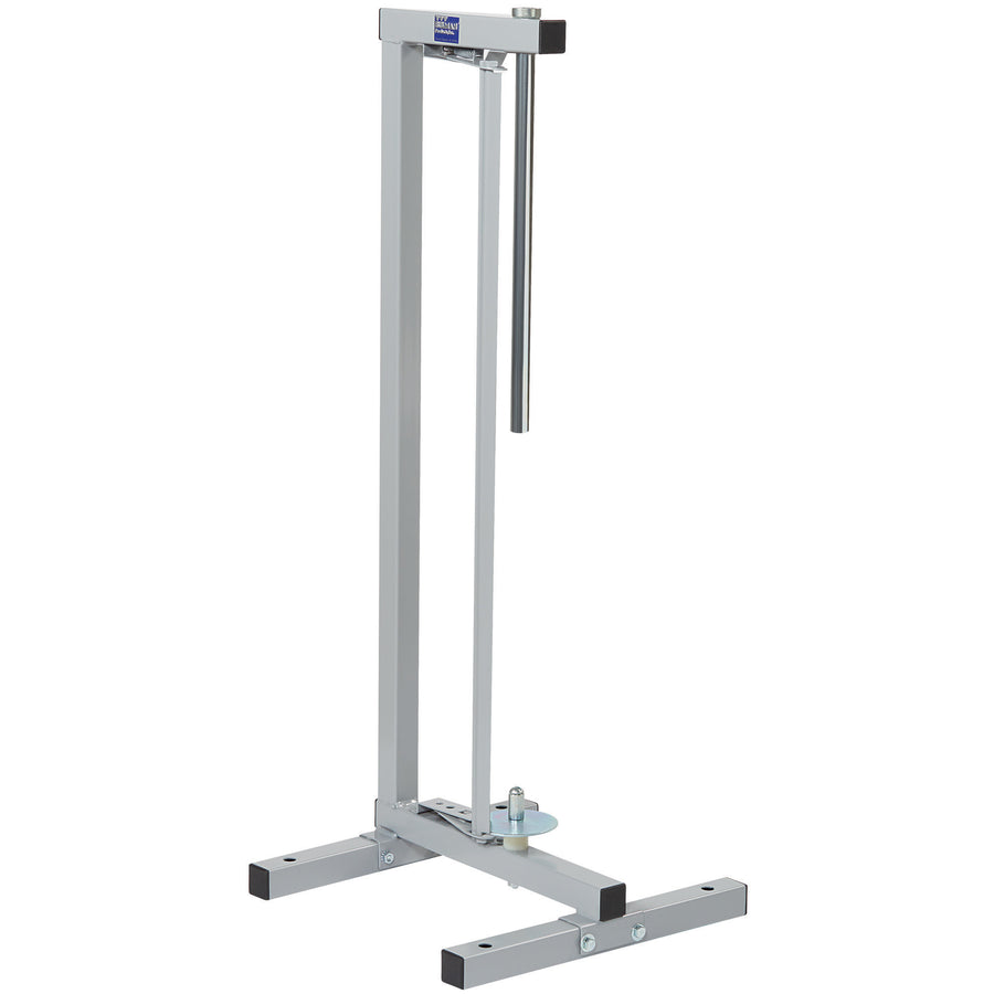 Heavy-duty 27" vertical roll paper cutter delivers precise, even cuts while maximizing floor space in busy packaging operations. Gray industrial-grade construction withstands high-volume use. Mount on counters, sit flat on floors, or add optional casters for mobile workstations.