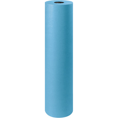 Industrial-grade 36" x 1000' blue kraft paper roll delivers tear and puncture-resistant protection for shipping and void fill applications. 50# basis weight provides heavyweight durability without excess cost. Single roll format offers convenient handling and storage for high-volume packaging operations.