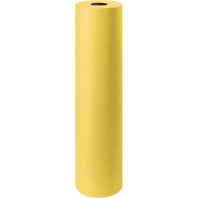 Industrial-grade 36" x 1000' yellow kraft paper roll with 50# basis weight delivers durability and cost-efficiency for packaging operations. Dual-sided design‚smooth surface for marking, textured side for secure grip and multi-surface compatibility. Fully recyclable and sold as one complete roll.