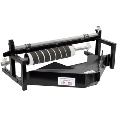 Heavy-duty steel kraft paper crumpler that dispenses, crumples, and cuts rolls up to 24" in seconds. Features a built-in cut-off blade for fast void fill preparation. Reduce labor time and packaging costs with this durable, all-in-one paper dispensing solution.