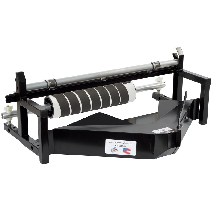 Heavy-duty steel kraft paper crumpler that dispenses, crumples, and cuts rolls up to 24" in seconds. Features a built-in cut-off blade for fast void fill preparation. Reduce labor time and packaging costs with this durable, all-in-one paper dispensing solution.