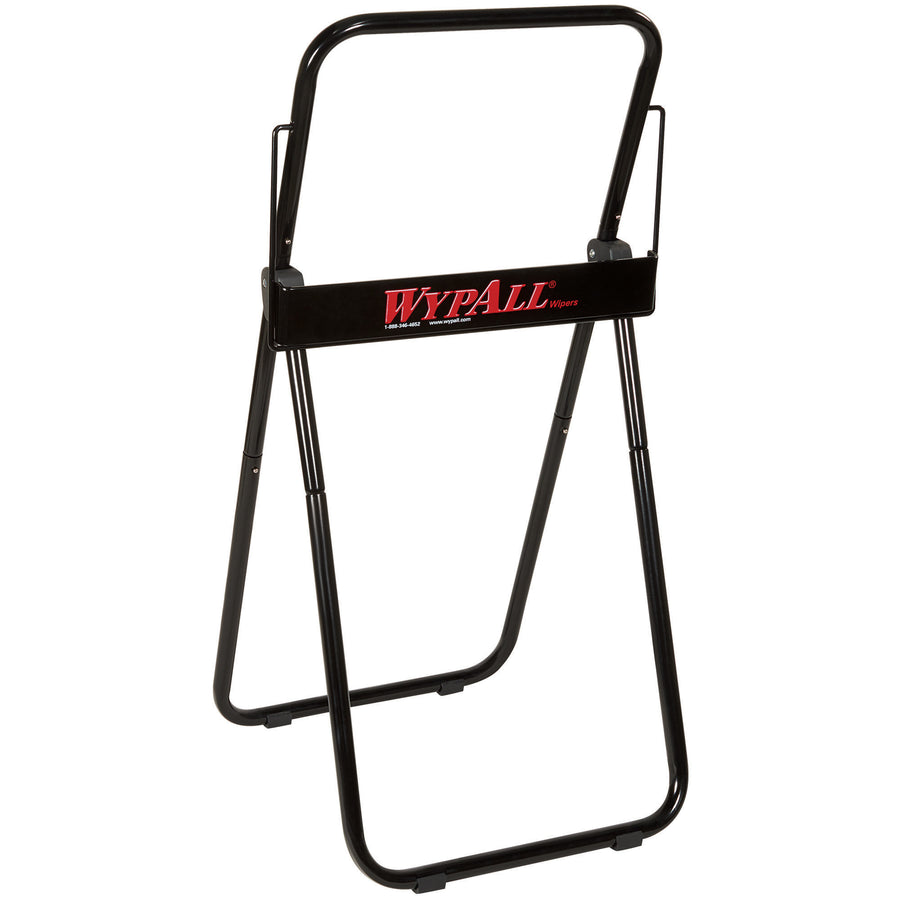 Portable black jumbo roll dispenser engineered for high-traffic warehouse and janitorial environments. Measures 16.75"  33"  18.5" and dispenses Shop Pro jumbo rolls efficiently. Reduce downtime and keep cleaning supplies organized with this reliable, industrial-grade solution.