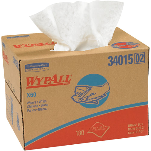 WypALL¬Æ X60 industrial wipers combine heavyweight durability with superior absorbency for tough cleaning jobs. At 38 lb. basis weight with reinforced construction, these 12.5 x 16.8