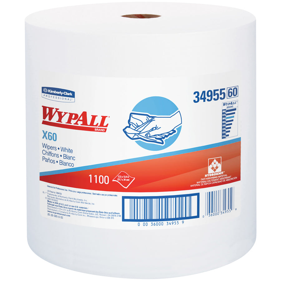 Kimberly Clark® WypALL® X60 industrial wipers combine exceptional absorbency with reinforced durability for heavy-duty cleaning and scrubbing. At 12.5" x 13.4" per sheet, these janitorial supplies deliver cost-efficient performance for manufacturing floors, maintenance teams, and facility operations. Sold as case of 1 jumbo roll.